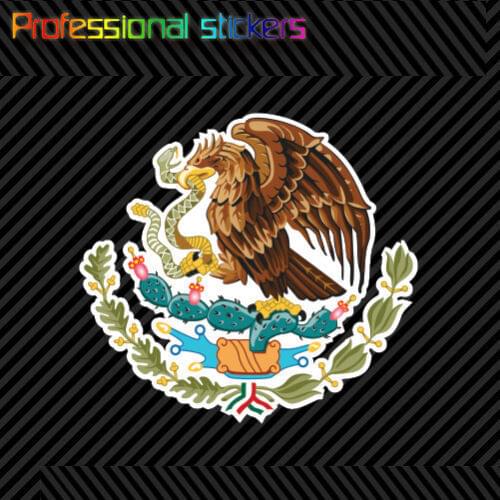 Mexican Coat of Arms Sticker Decal Self Adhesive Vinyl Mexico Flag MEX MX Stickers for Cars, Bicycles, Laptops, Motos