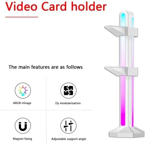 Multifunct PC Graphics Card Stand 5V 3Pin ARGB Video Card Desktop Frame Holder Bracket GPU Brace Support for Chassis Motherboard