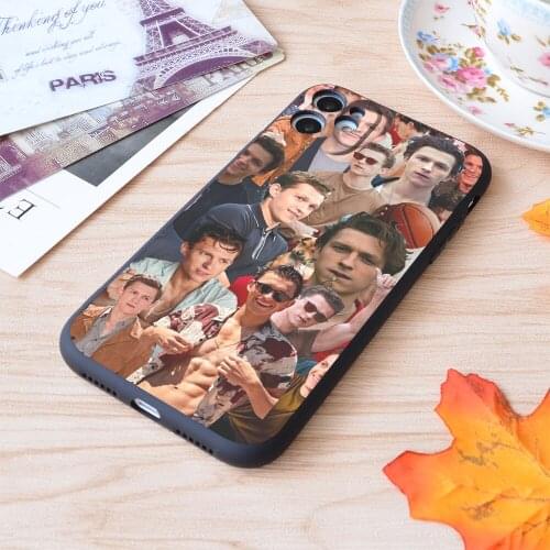 For iPhone Tom Holland Photo Collage Print Soft Matt Apple iPhone Case