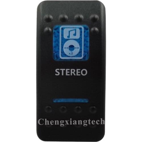 Printed Blue Rocker Switch Cap Stereo for Carling Arb Car Boat Rocker Switch 12v 24v, Cover Only !!! No Switch Base