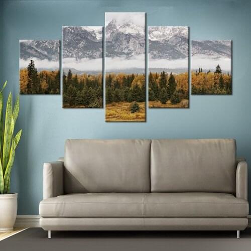Wall Posters And Prints 5 Piece Matterhorn With Reflection In Still Lake Wall Art Canvas Paintings Mountain Picture Home Décor