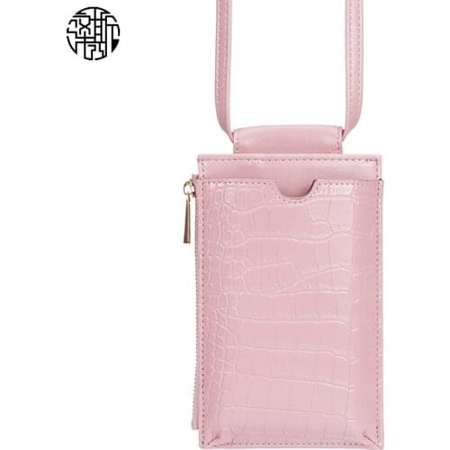 Zenos New Trendy Patch Pu Leather Crocodile Embossed Cell Phone Bag Purse Crossbody Bags for Women Girl Mini Crossbody