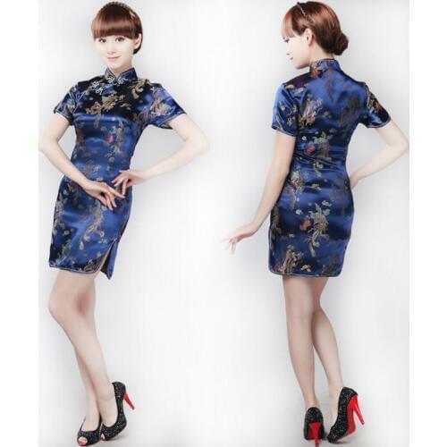 2019 New Summer Vintage Chinese cheongsam Qipao women dress New Year party sexy evening dresses chi-pao