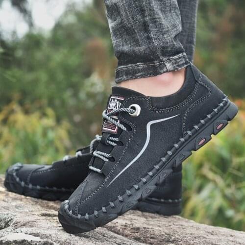 New Spring Autumn Men Shoes Mens Loafers Leisure Genuine Leather Shoes Man Casual Shoes High Quality Male Sneakers Outdoor Flats