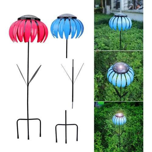 Newly Outdoor Solar Garden Stake Lights Lotus Shape Light LED Solar Landscape Lighting Light for Garden Patio Yard Lawn
