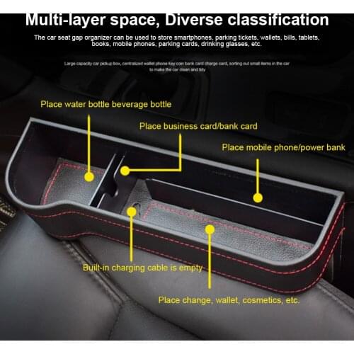 Car Seat Gap Organizer Filler Multifunctional Auto Seat Crevice Storage Box For Phone Keys Cards Pens Car Interior Decoration