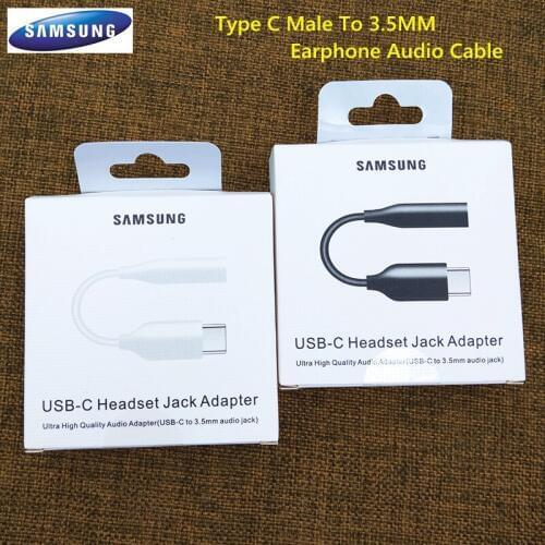 Original Samsung USB Type C Headset Jack Adapter 3.5MM Earphone Audio Cable For Galaxy S20+ S20 Ultra A60 A80 A90 Note10 Pro/10