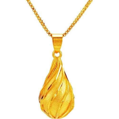 24K Gold Pendant for Women Gold Water Drop Pendant for Necklace Wedding Engagement Necklace Accessories Jewelry Wholesale