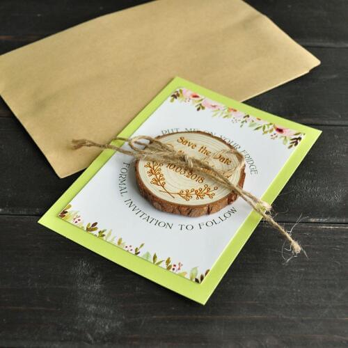 Custom Floral Save the Date Magnet Wood Wedding Invitation Refrigerator magnet Wedding Favor