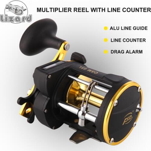 Lizard Fishing Power Line Counter Trolling Fishing Reels OSM05L Multiplier Reels Free Shipping