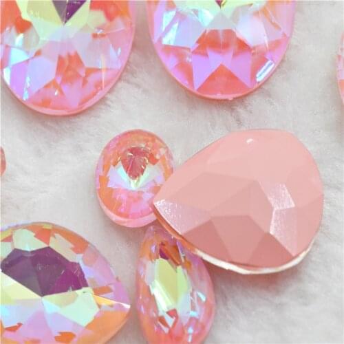 Light champagne cristal decoration Stones and decorations Needlework accessories glass point back