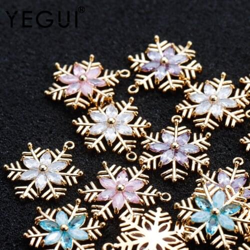 YEGUI M904,jewelry accessories,18k gold plated,zircon,copper metal,charms,hand made,diy earrings,jewelry making,10pcs/lot