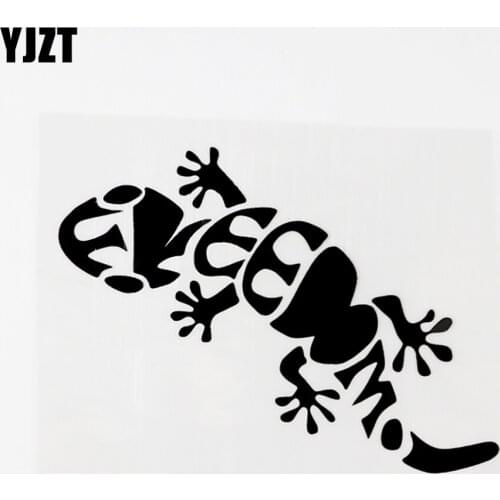 YJZT 13CM×9.8CM Fun Crawling Animal Gecko Viny Decal Car Sticker Black/Silver Decor 8C-0702
