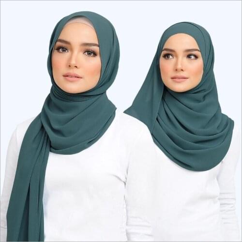 New Color Plain Bubble Chiffon Hijab Shawl Scarf Women Solid Color Long Shawls and Wraps Muslim Hijabs Scarves Ladies Foulard