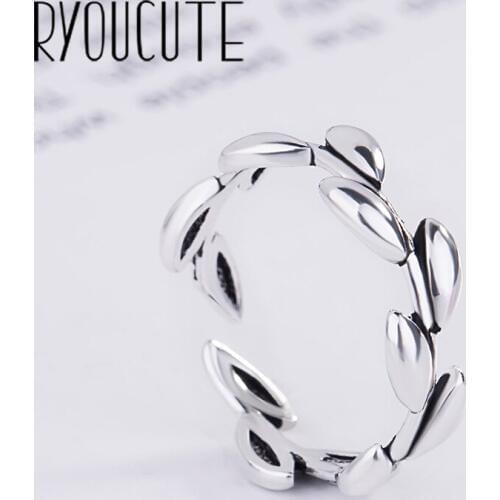 Bohemian New Silver Color Big Leaf Rings for Women Gift Adjustable Size Antique Ring Wedding Jewelry Wholesale
