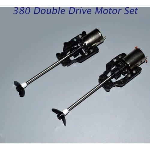 1Pair(2 Sets) 380 RC Boat Motor+Shaft+Positve/Reverse Screw Spare Part For DIY RC Electric CAT Boat Model Double Drive Speedboat