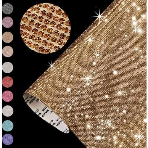 1PC Self-Adhesive Rhinestone Sheet Glitter Trim Applique Crystal Sticker Home Decor Bling Paster Gifts Decoration DIY Tools
