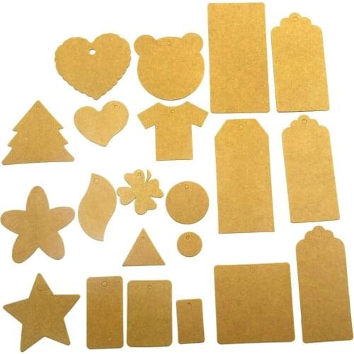 10Pcs 38 Design Options DIY Kraft Paper Tags Multiple shapes Christmas Wedding Favour Party Gift Card Label Blank Luggage Tags