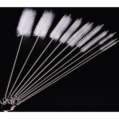 10 Pcs/Set Test Tube Brushes Metal Clean Glass Fumar Feeding Bottle Test Tube Glass Cleaning Brush
