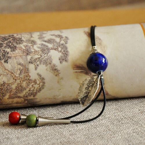 12 Pieces/Lot Statement Long Necklaces For Women Vintage Leaf Ceramic Beads Strand Tassel Charm Necklace Jewelry Sweater Chain