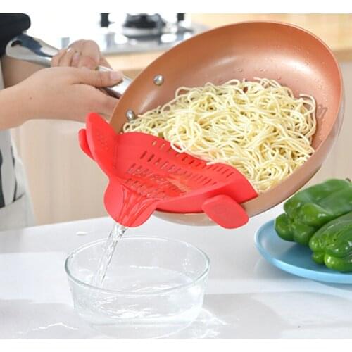 2pcs Stockpot Strainer Kitchen Accessories Silica Gel Drainer Noodles Filter Household Gadgets Sets Fruit Wash Cooking Tools