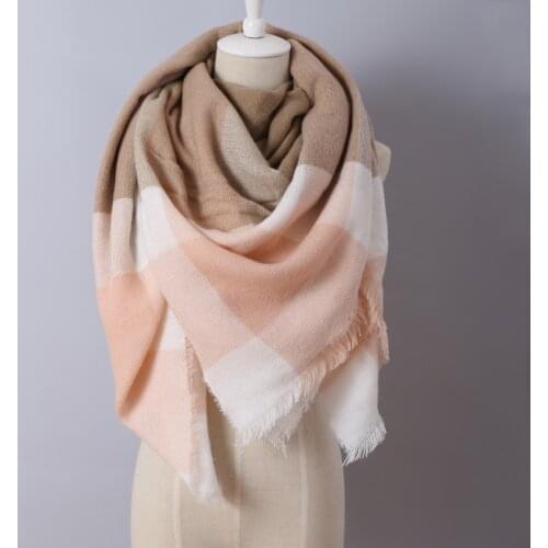2018 Brand New Design Fashion Blankets scarf Soft Acrylic Winter Scarves warm Oversized Square Plaid scarf Shawl for women
