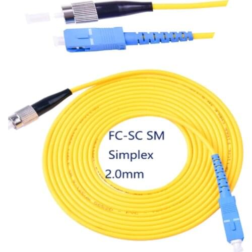 5PCS/bag FC/ UPC-SC/ UPC Simplex mode fiber optic patch cord Cable 2.0mm or 3.0mm FTTH fiber optic jumper cableFree delivery