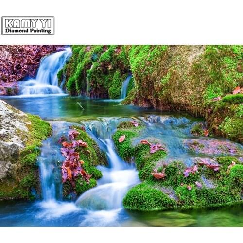 5D DIY Diamond embroidery Cross stitch waterfall Full Square/Round Diamond mosaic Diamond painting decoration HYY