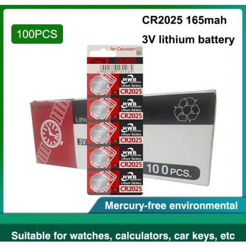 100pcs For maxell original cr2025 ECR2025 BR2025 DL2025 KCR2025 LM2025 3v button battery coin battery for watch car toy