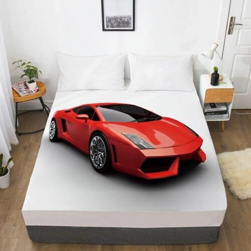 Car Elastic fitted sheet bed sheet With An Elastic Band 150x200/180/200/160x200 Mattress Cover Bed cover 1pc red
