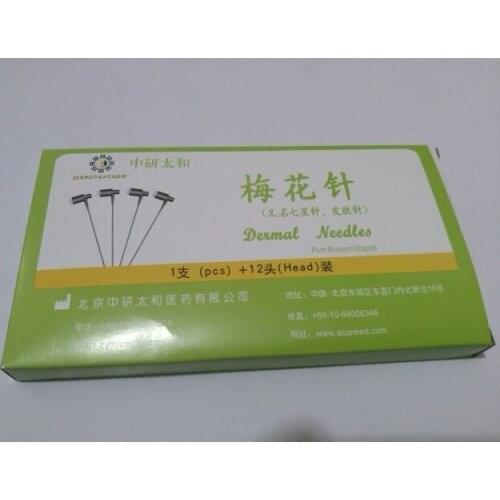 Free Shipping Zhong Yan Tai He Sterile seven-star shaped Dermal Needles with 12 replacements, Seven Star plum blossom needle
