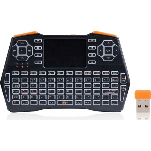 2.4G Mini Wireless Keyboard Air Mouse Three-color Backlight Keyboard with Touch Pad for Laptop TV Box Tablet EN/RU/ES/DE 4 Type