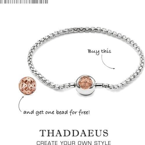 Bracelets Rose Gold Link Chain 925 Sterling Silver Fashion Jewelry For Women Men Trendy Gift Europe Style Karma Diy Bracelet