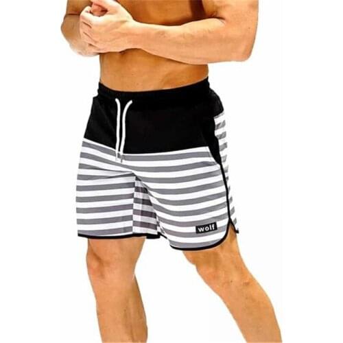 Quick Dry Men’s Running Sports Shorts Mens Fitness Apparel Workout Bottoms Breathable striped outdoor running
