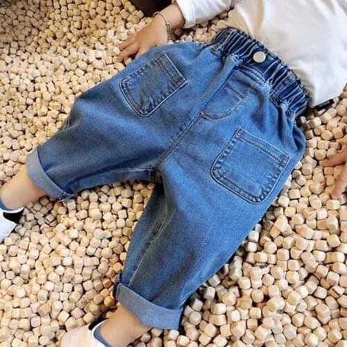 Baby Girl Jeans Autumn Spring Infant Toddlers Kids Clothes Childrens Trousers for Boy Denim Pants