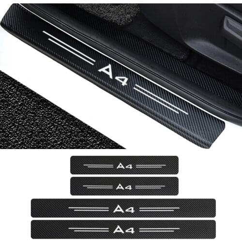 Welcome Pedal Carbon Fiber Protection Sticker for Audi A4 B5 B6 B7 B8 Threshold Anti-scratch Strip Anti-kick Protection Sticker