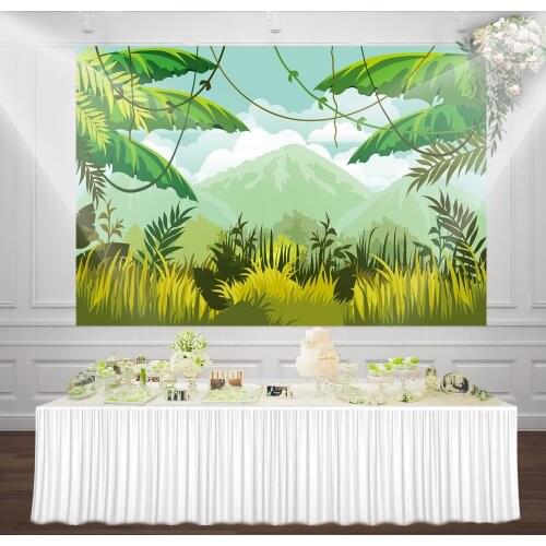 Rainforest Cartoon Backdrops Bright Thicket Background Jungle Birthday Party Banner Mountain Photography Studio Photo Backdrop