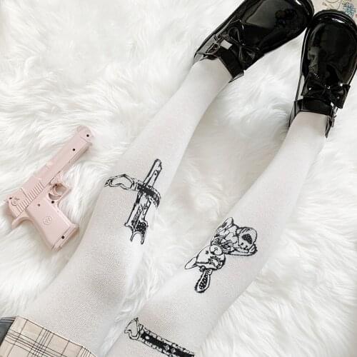 Rabbit Lolita knee high socks - thick socks getting qiu dong combed cotton socks Lolita Japanese thin legs socks black sweet