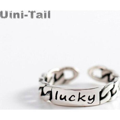 Uini-Tail 2019 new listing 925 sterling silver simple retro lucky opening ring fashion personality tide flow high quality ED422