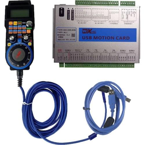 CNC Mach3 Controller 3/4 Axis Kit XHC 4-axis wired Mach3 MPG pendant handwheel WHB04B-4+3/4-Axis Mach3 USB Motion Controller