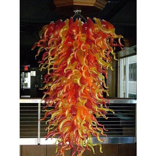 Cheristmas Light Orange Blown Glass Chihulu Murano Glass Chandelier Lighting Fixture