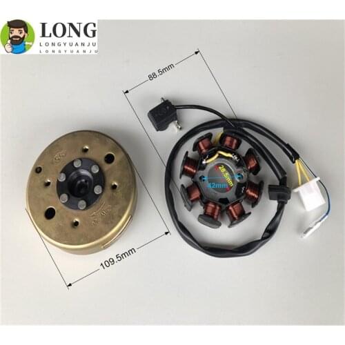 Motorcycle 8 Poles Full-Wave DC Magneto Stator Coil Generator Magnetic cylinder For Honda WH100T SCR100 SCR 100 GCC100 100cc