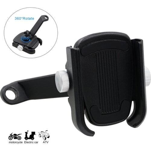 Motorcycle Rear View Mirror Mount Phone Holder Cell phone Aluminum Alloy 360 Degree Adjustable Grip Stand For iPhone11 Samsung