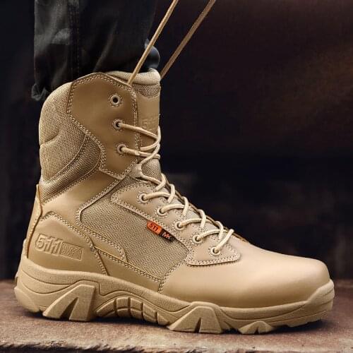 Brand Classic Zip Mens Desert Boots Military Winter Outdoor Waterproof Men Army Boots Light Platform High Tactical Sneakers Men