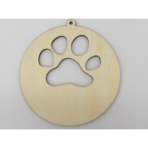 Set of 30pcs wooden dog paw cut outlaser cut wood christmas ornament wood christmas decoration