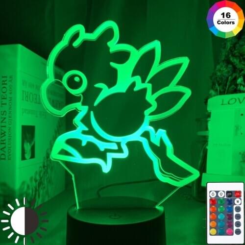 Final Fantasy Chocobo Led Night Light for Game Room Decor Ideas Color Changing Nightlight Cool Video Game for Him Bedroom Lamp