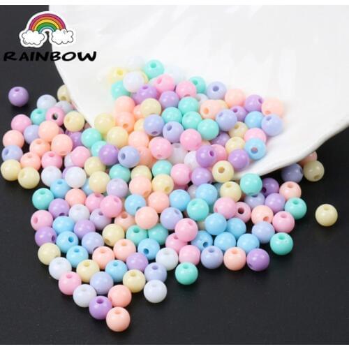 New Hot Sale Spring Color Wholesale Mixed Acrylic Ball Beads Round Spacer beads Handmade Jewlery Accessory 6/8/10mm YKL0129-RH