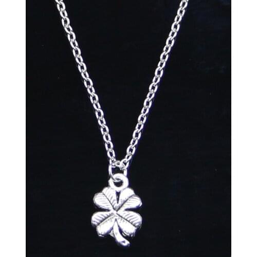 New Fashion Necklace 17mm lucky irish four leaf clover Pendants Short Long Women Men Colar Gift Jewelry Choker