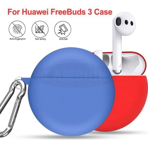 New Silicone Bluetooth Earphone Case For Huawei Freebuds 3 Shocks Waterproof Cover Box with Hook Applicable for Freebuds 3
