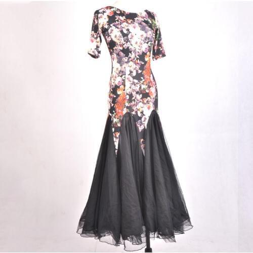 Neon Dance clothes Garment Modern Dance National Standard Dance Practice Gongfu Seven-Sleeve Boat Collar Dress bra